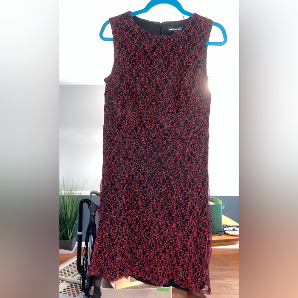 American Living Black and Red Lace Dress